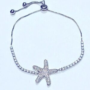 NWOT! Sea star rhinestone starfish adjustable bracelet